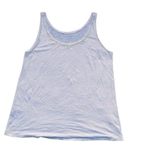 NEW EILEEN FISHER Linen Tank Top M White Sequin Detail